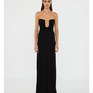 Christopher Esber Arced Palm Strapless Dress - Black Strapless Gown